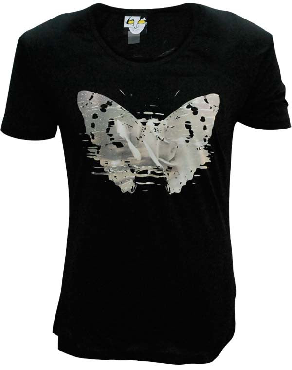 Julian Lennon (First Rose With Signature) Black Scoop Neck T-Shirt