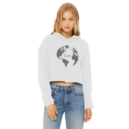 Breathe Earth Day Cropped Eco Hoodie