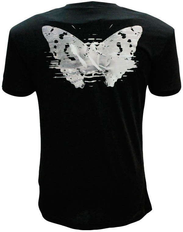 Julian Lennon (First Rose Back Print) Black Scoop Neck T-Shirt