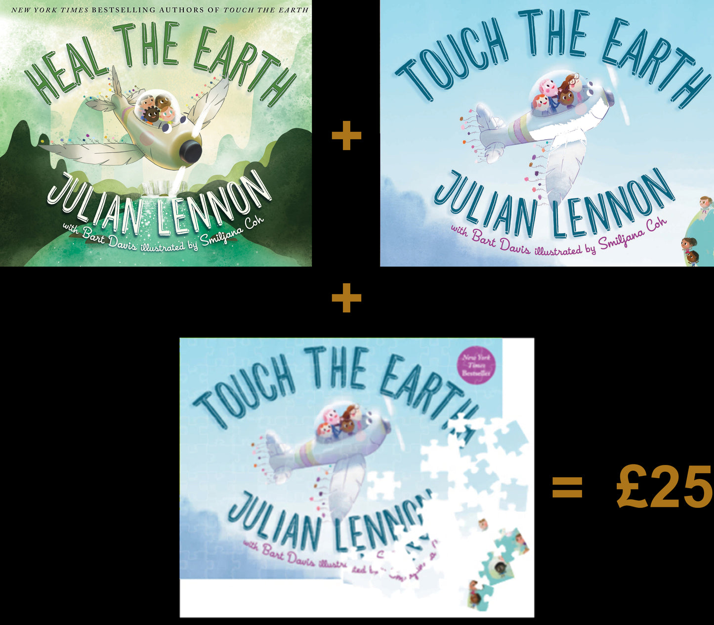 Touch The Earth & Heal The Earth Books + Touch The Earth 63 Piece Jigsaw Puzzle