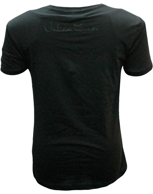 Julian Lennon (First Rose With Signature) Black Scoop Neck T-Shirt