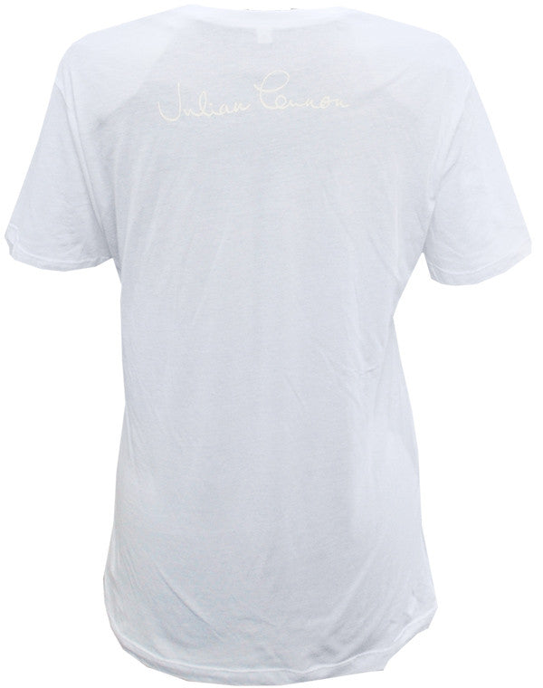 Julian Lennon (Coloured Hand) White Scoop Neck T-Shirt